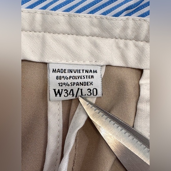 Footjoy FJ Mens Size 34X30 Beige Golf Performance Stretch Pants Athletic Chino - Picture 3 of 11